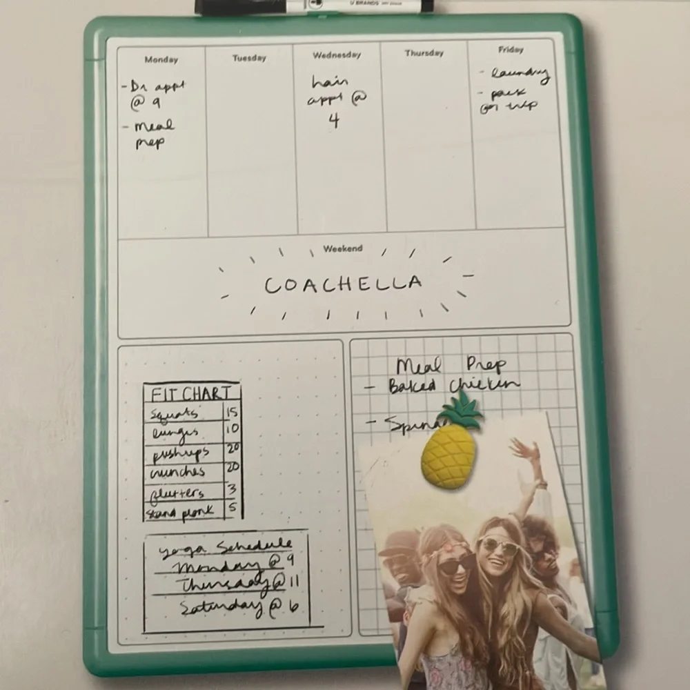 Dry Erase Weekly Board